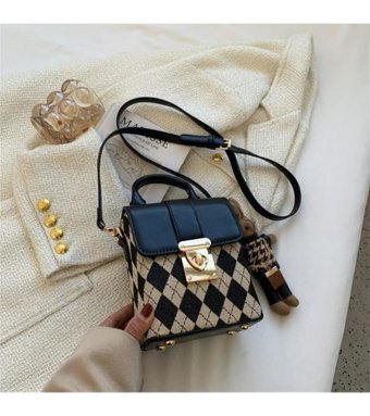 Jzcat Yeni Moda Tüm Maç Taşınabilir Küçük Kare Kadın Omuz Çantası Mavi