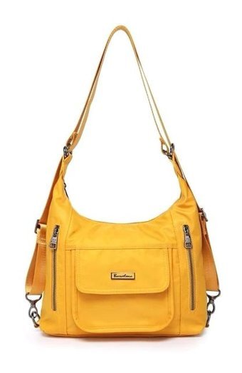Smart Bags Barcelona Saten Kumaş Kadın Omuz Çantası Hardal
