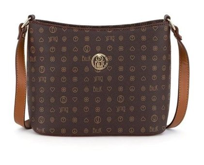 Bilik Deri Monogram Nv 1008 Kadın Omuz Çantası Kahverengi - Taba