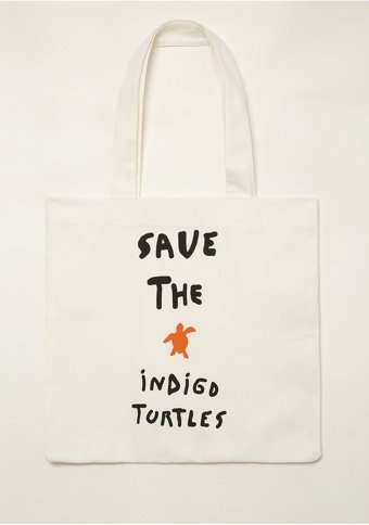 Save The Indigo Turtles Kadın Omuz Çantası Beyaz