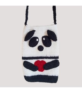 El Emeği Panda A. Kadın Omuz Çantası Çok Renkli