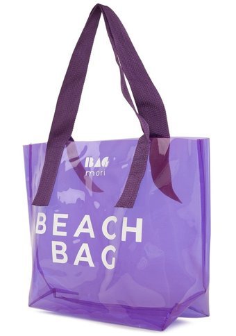 Bagmori Beach Bag Şeffaf Plaj Kadın Omuz Çantası Lila