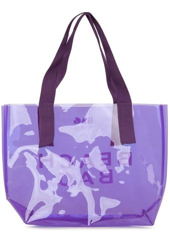 Bagmori Beach Bag Şeffaf Plaj Kadın Omuz Çantası Lila