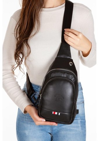 Newish Polo Kulaklık Çıkışlı Kadın Omuz Çantası Siyah