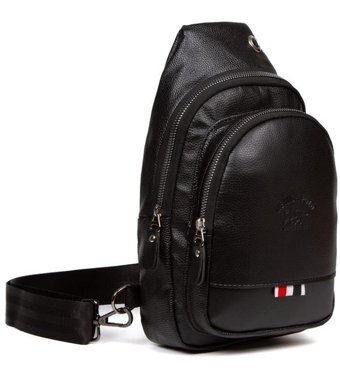 Newish Polo Kulaklık Çıkışlı Kadın Omuz Çantası Siyah