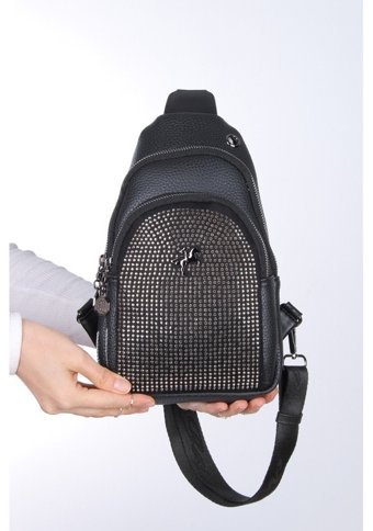Grande Nas Bag Taşlı Body Bag Kadın Omuz Çantası Siyah
