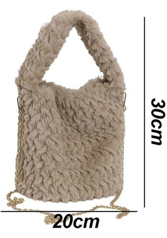 Alibee Lady Handbag Kadın Peluş Tek Kadın Omuz Çantası Haki
