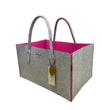 Raikou Keçe Yenı Kult Keçe Sepetı Taşıma Kadın Omuz Çantası Gri - Pembe