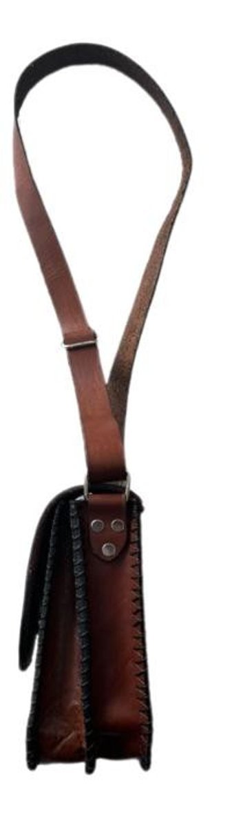 Lnleather Deri Elişçiliği Butiküretim Mandala Kadın Omuz Çantası Kahverengi