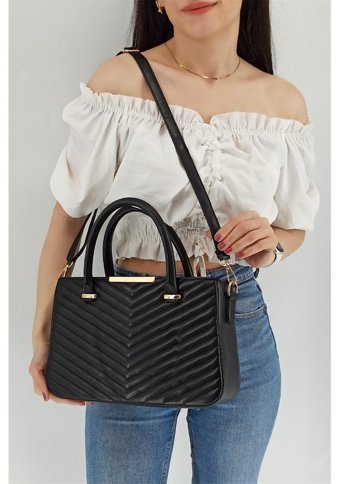 Çlk Accessories Kapitone Kadın Omuz Çantası Siyah