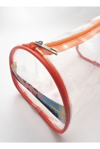 Rof Bag Turuncu Pvc Büyük Boy Seyahat Makyaj Çantası