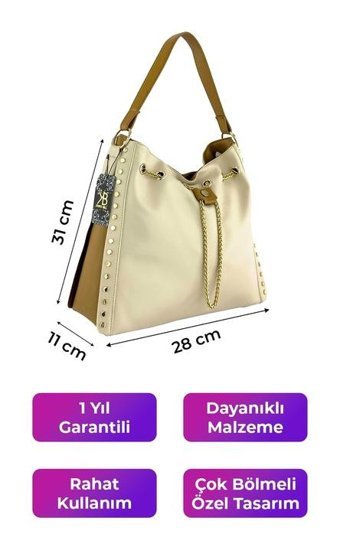 Kriste Bell 7247 Kadın Omuz Çantası Bej