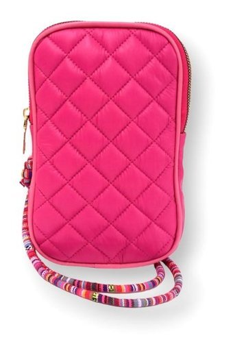 Çlk Accessories Renkli İp Kapitone luk Trry079 Kadın Omuz Çantası Pembe