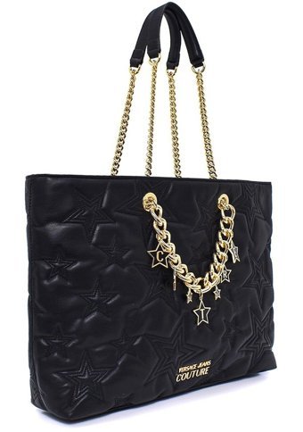 Versace Jeans Couture Versace Couture Zincir Detaylı Ve Yızdız Nakışlı Kadın Omuz Çantası Siyah