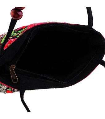 Magideal Suntek Vintage Stil Etnik Nakış EÇokRenkli3 Kadın Omuz Çantası Çok Renkli
