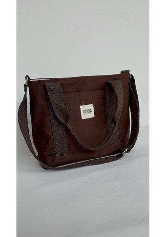 Sowa Collection Kanvas 0003 Kadın Omuz Çantası Kahverengi