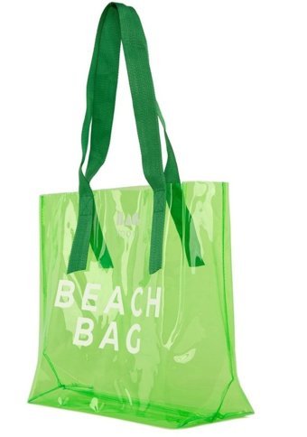 Bagmori Beach Bag Şeffaf Plaj Kadın Omuz Çantası Yeşil