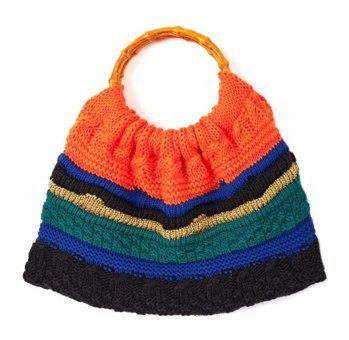 Peraluna Joi Bag Yuvarlak Saplı Yazlık Triko Standart Kadın Omuz Çantası Turuncu