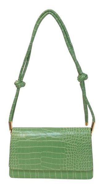 Çlk Accessories 2 Bölmeli Krokodil Vintage Kadın Omuz Çantası Yeşil