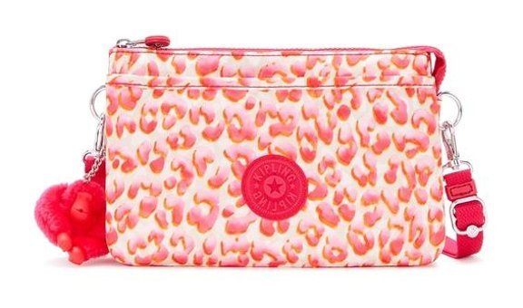 Kipling Riri Latın Cheetah Kadın Omuz Çantası Pembe