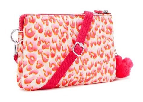 Kipling Riri Latın Cheetah Kadın Omuz Çantası Pembe