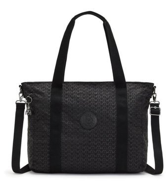 Kipling Asseni Büyük Boy Sıgnature EmKadın Omuz Çantası Siyah