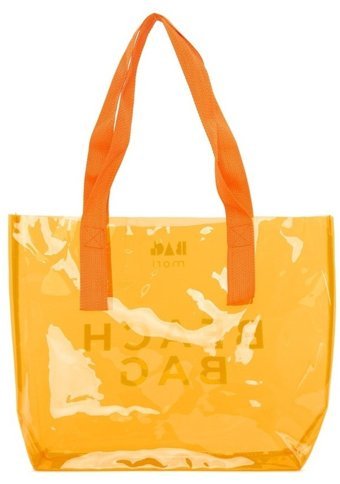 Bagmori Beach Bag Şeffaf Plaj Kadın Omuz Çantası Turuncu