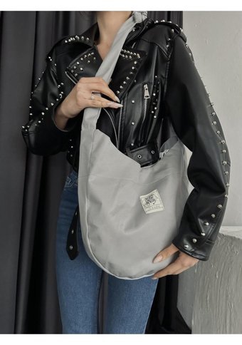 Takmoda Su İtici Kumaş Kadın Omuz Çantası Gri