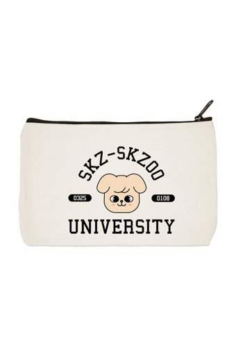 Designedfy clutch Bej Baskılı Bez Küçük Boy Makyaj Çantası
