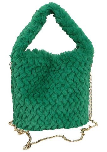 Alibee Lady Handbag Kadın Peluş Tek Kadın Omuz Çantası Yeşil