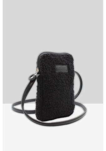 Nothing Kürklü Peluş Mini luk Kadın Omuz Çantası Siyah