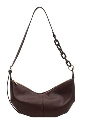 Forestbird Yüksek Kaliteli Vintage Bez Katı Zincir Kadın Omuz Çantası Kahverengi
