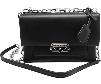 Michael Kors Cece Suni Deri Kadın Omuz Çantası Siyah