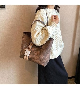 Layla Retro Tarzı Tote Büyük Kapasiteli Saklama Kadın Omuz Çantası Çok Renkli