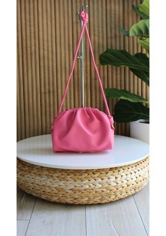 Watchofroyal Çıtçıt Ve Fermuarlı Deri Diya Kadın Omuz Çantası Pembe