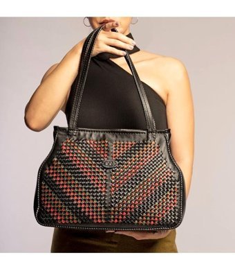 Gön Handmade Deri Örgü Sak Kadın Omuz Çantası Yeşil