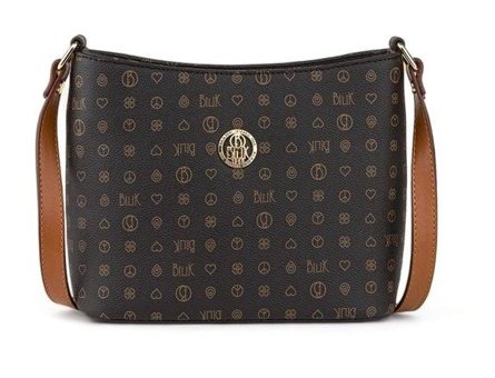 Bilik Deri Monogram Nv 1008 Kadın Omuz Çantası Siyah - Taba