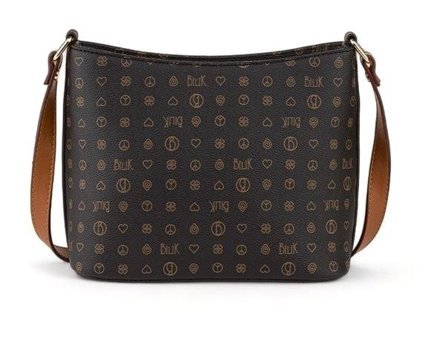 Bilik Deri Monogram Nv 1008 Kadın Omuz Çantası Siyah - Taba