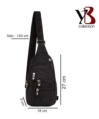 Yb Collection Al3625 Krinkıl Kumaş 5 Göz Kulaklık Çıkışlı Kadın Omuz Çantası Bej