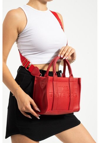 Valu Accessorize Tote Fermuarlı Kadın Omuz Çantası Kırmızı