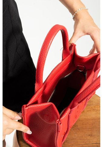 Valu Accessorize Tote Fermuarlı Kadın Omuz Çantası Kırmızı