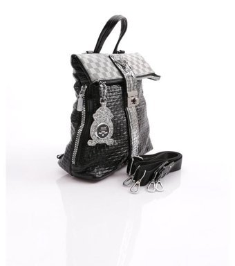 Ççs Dama Desenli 17368R1534 Kadın Omuz Çantası Siyah