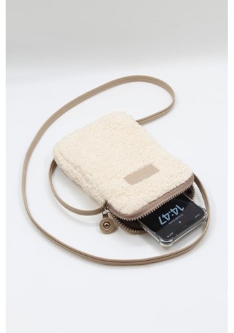 Nothing Kürklü Peluş Mini luk Krem Krem Kadın Omuz Çantası Krem - Vizon