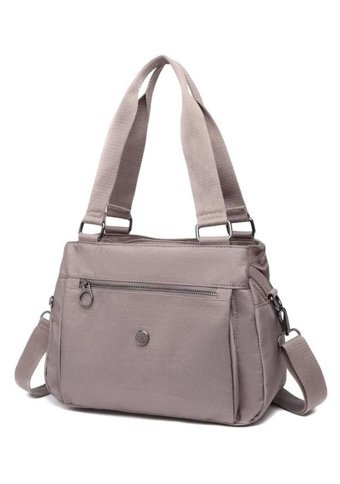 Smart Bags Krinkıl Metalik Kumaş Kadın Omuz Çantası Vizon