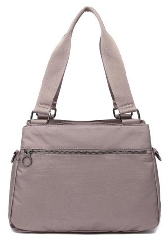 Smart Bags Krinkıl Metalik Kumaş Kadın Omuz Çantası Vizon