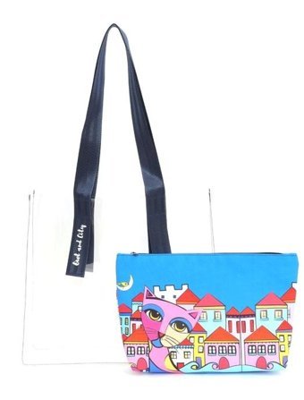 Biggdesign Owl And City Kadın Omuz Çantası Çok Renkli