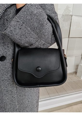 Cirphicollection Düğmeli Kadın Omuz Çantası Siyah