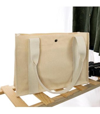 Miaju Deri Cepli Kanvas Tote Bag Krem Omuz Kadın Omuz Çantası Krem - Bordo