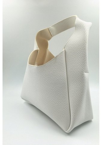 Melen Shoes Lively Çıtçıt Ve Fermuar Kapama İç Bölmeli Kadın Omuz Çantası Beyaz