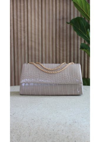 Watchofroyal Desenli Ve Lotus Kadın Omuz Çantası Vizon